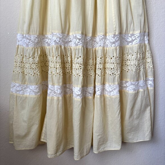 Love Shack Fancy Ayala Lace Eyelet Trim Cottagecore Midi Spring Summer Dress - Picture 10 of 16